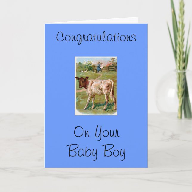 Carte Congratulations on your boy (Devant)