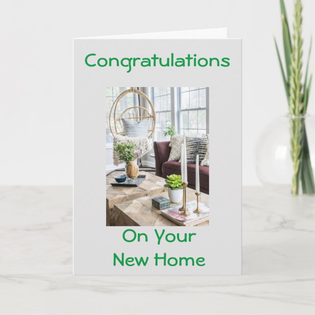 CARTE **CONGRATULATIONS ON YOUR NEW HOME" (Devant)