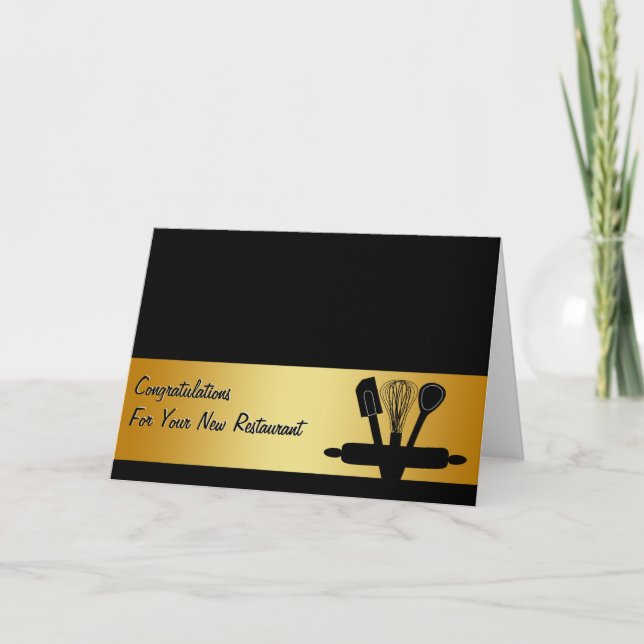 Carte Congratulations Restaurant New Business Card (Devant)