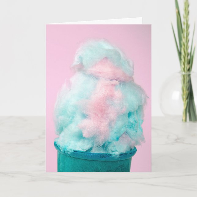 Carte Conne de bonbons de coton d'anniversaire (Devant)