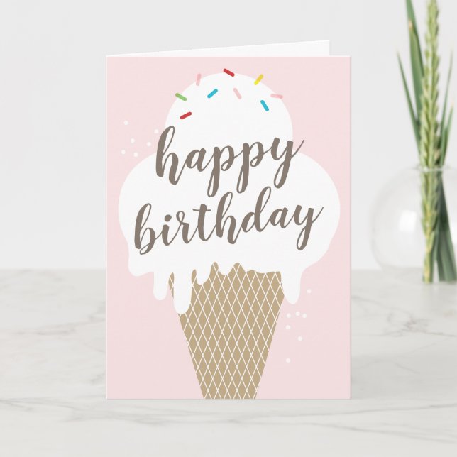 Carte Conne glacé heureux anniversaire plié salutation (Devant)