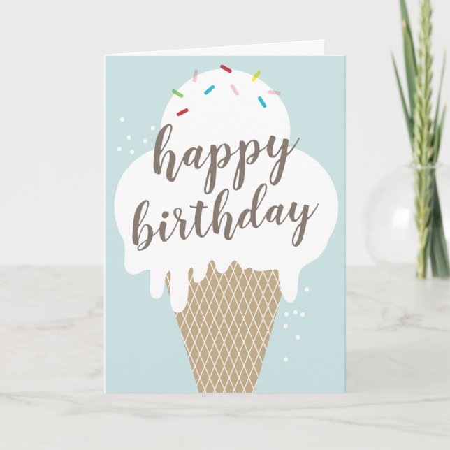 Carte Conne glacé heureux anniversaire plié salutation (Devant)