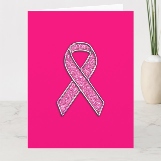 Carte Conscience de ruban de rose de style de parties (Devant)