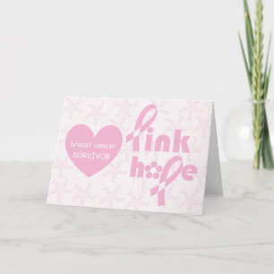 Carte Conscience rose de cancer du sein de ruban