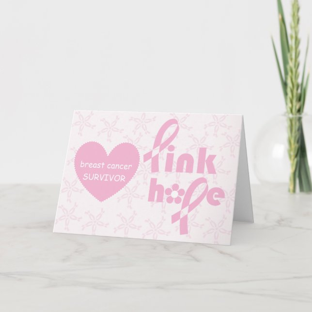 Carte Conscience rose de cancer du sein de ruban (Devant)
