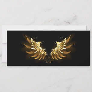 Carte Conseil Ailes d'Ange d'or sur arrière - plan noir