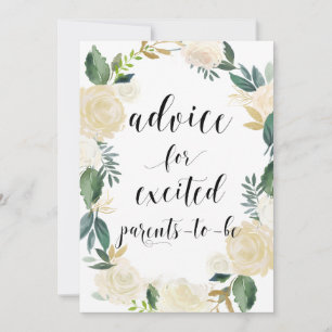 Carte Conseil Aquarelle Fleurs Parties scintillant d'or Conseils