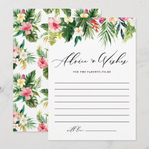 Carte Conseil Aquarelle Fleurs tropicales Baby shower Garland