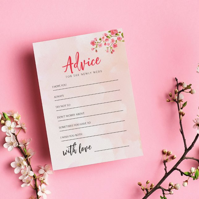 Carte Conseil Aquarelle Florale Cerisier Fleur Nuit de printemps (Créateur téléchargé)