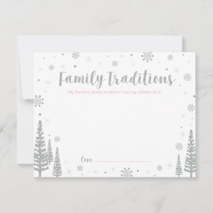 Carte Conseil Argent et rose Famille Traditions Baby shower Je
