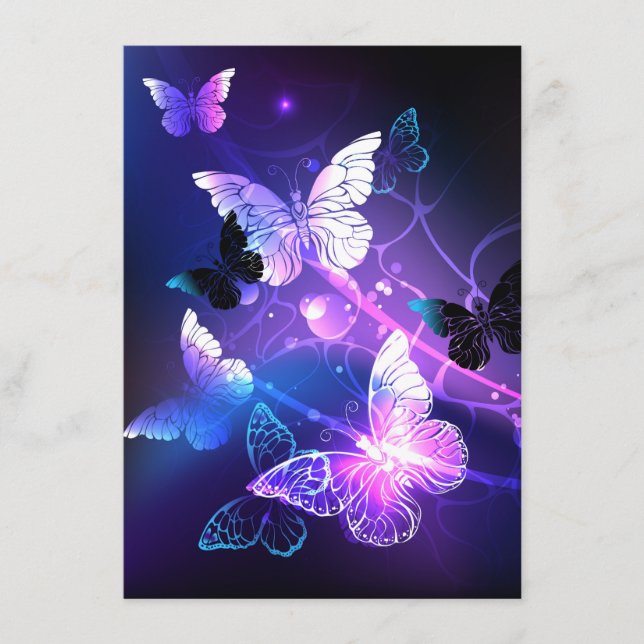 Carte Conseil Arrière - plan avec papillons de nuit (Devant)