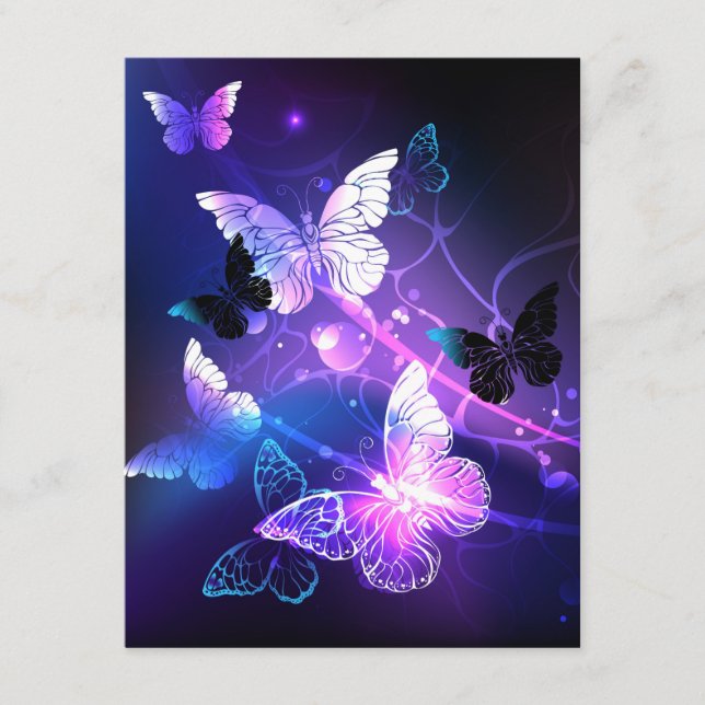 Carte Conseil Arrière - plan avec papillons de nuit (Devant)