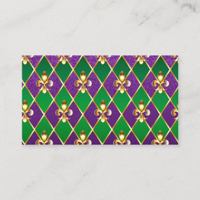 Carte Conseil Arrière - plan de bijoux Mardi Gras (Devant)