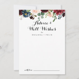 Carte Conseil Automne Rustique Calligraphie Mariage bien souhait