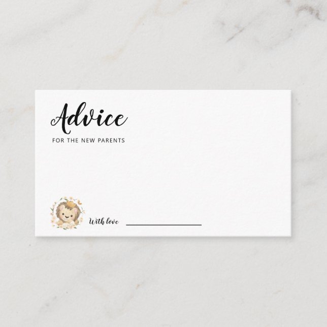 Carte Conseil Baby Lion King Baby Boy Douche (Devant)