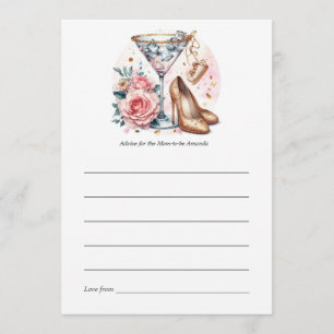 Carte Conseil Baby shower à cocktails Chic Martini