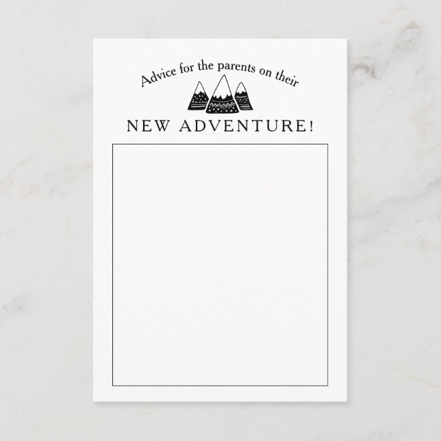 Carte Conseil Baby shower à thème aventure (Devant)