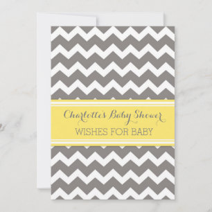 Carte Conseil Baby shower Chevron gris jaune Note au bébé
