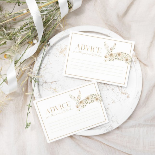 Carte Conseil Baby shower élégant à la florale de printemps (Créateur téléchargé)