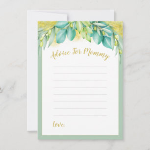 Carte Conseil Baby shower Verdure Eucalyptus Feuilles Mommy-To-B