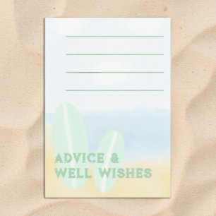 Carte Conseil Bébé à bord du Baby shower d'aquarelle surf Beach