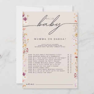 Carte Conseil Beige boho fleur sauvage baby shower maman ou papa