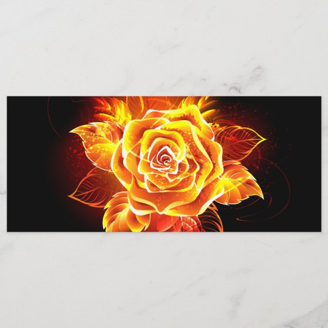 Carte Conseil Blooming Fire Rose (Devant)