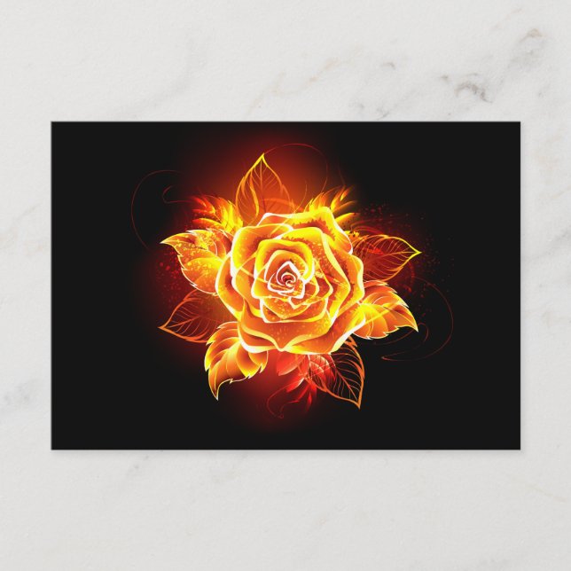 Carte Conseil Blooming Fire Rose (Devant)