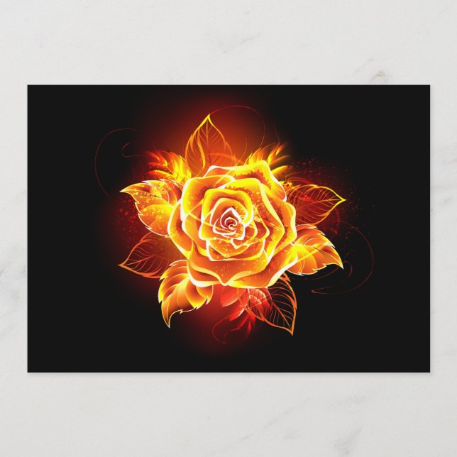 Carte Conseil Blooming Fire Rose (Devant)