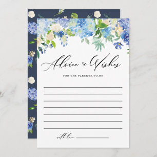 Carte Conseil Blue Hydrangea Fleurs Garland Baby shower