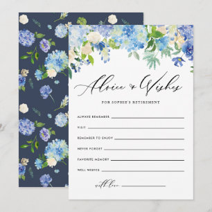 Carte Conseil Blue Hydrangea Fleurs Retraite Bien Désirs