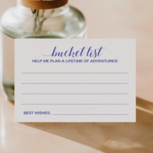 Carte Conseil Blue White Bucket Liste d'idées Graduation Livre d
