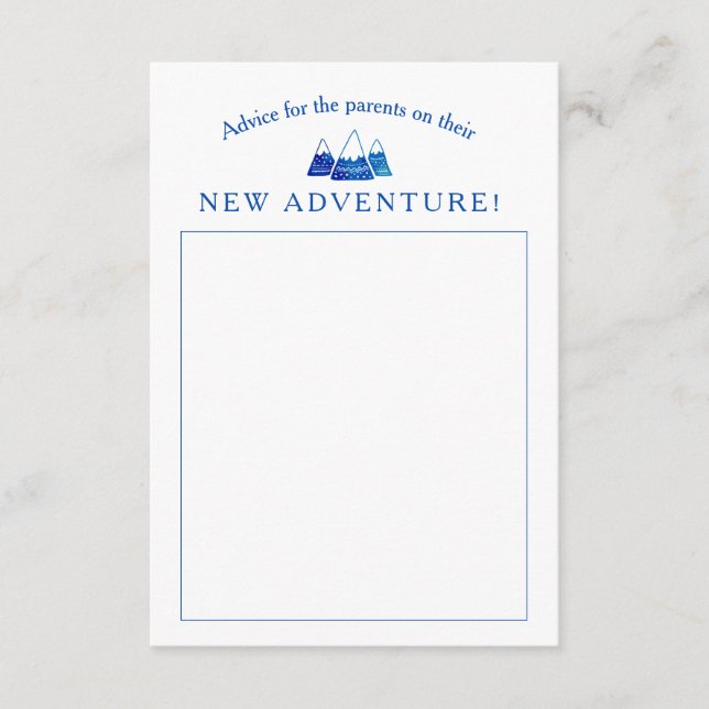 Carte Conseil Boho Tribal Blue Adventure Baby shower (Devant)