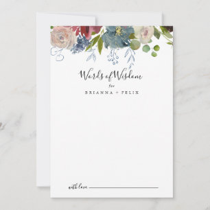 Carte Conseil Bourgogne Floral Mariage Paroles de sagesse