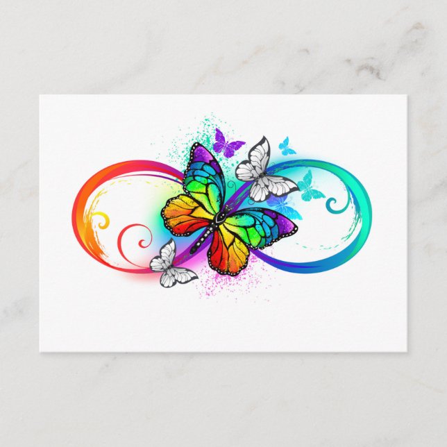 Carte Conseil Bright infinity with rainbow butterfly (Devant)