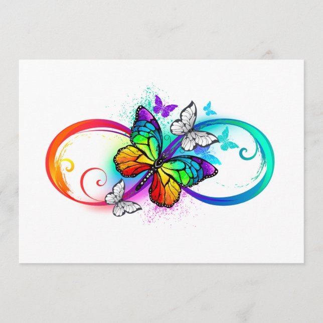 Carte Conseil Bright infinity with rainbow butterfly (Devant)