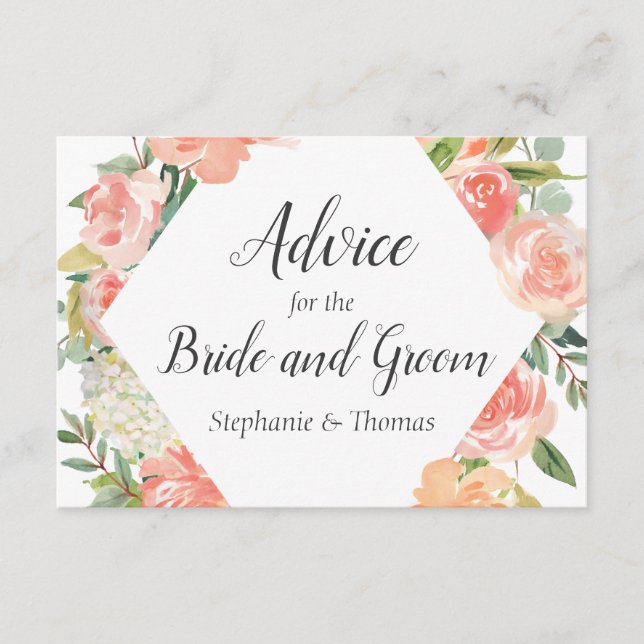 Carte Conseil Broche Floral Medley Conseils pour mariée et marié (Devant)