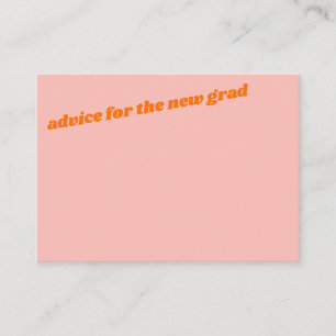 Carte Conseil Cadeau de fête de remise de diplôme rétro orange r