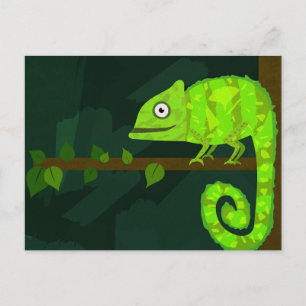Carte Conseil Caméléon vert mignon