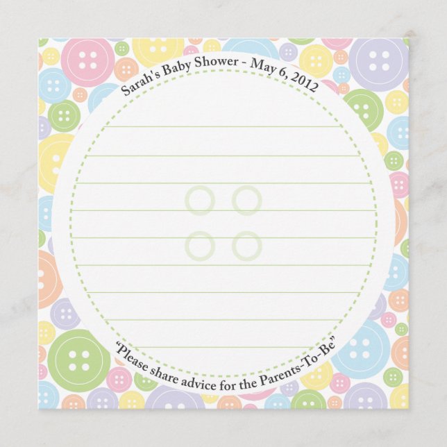 Carte Conseil Carol personnalisé | Cute en tant que bouton | Car (Devant)