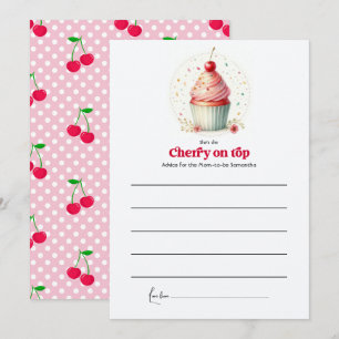 Carte Conseil Cerise sur le Baby shower supérieur