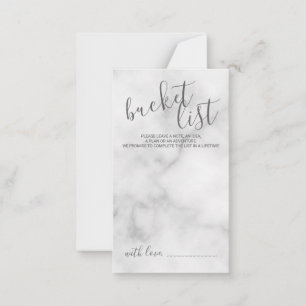 Carte Conseil Classy Marble Moderne Script Mariage Liste de Buck