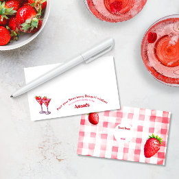 Carte Conseil Cocktail de fête de la mariée à la fraise