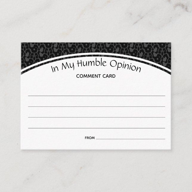 Carte Conseil Commentaires personnalisés Commentaires dans mon H (Devant)