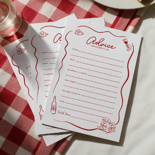 Carte Conseil Conseils C'est l'amour Rouge Jeu de Baby Shower It