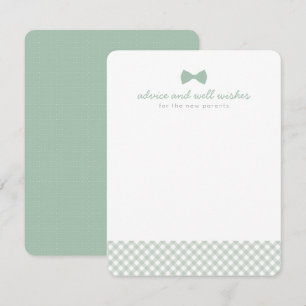 Carte Conseil Cravate arc en vichy vert baby shower mignon