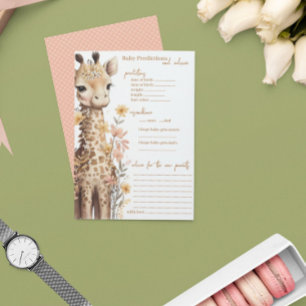 Carte Conseil Cute Aquarelle Baby Giraffe Baby shower