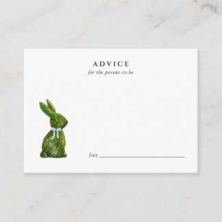 Carte Conseil Cute watercolor topiary Rabbit Baby Advice card