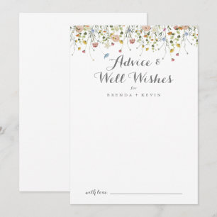 Carte Conseil Dainty Colorée Fleurs sauvages Mariages Bien voulo