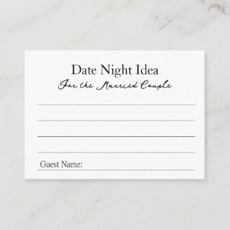Carte Conseil Date Night Ideas Advice Card
